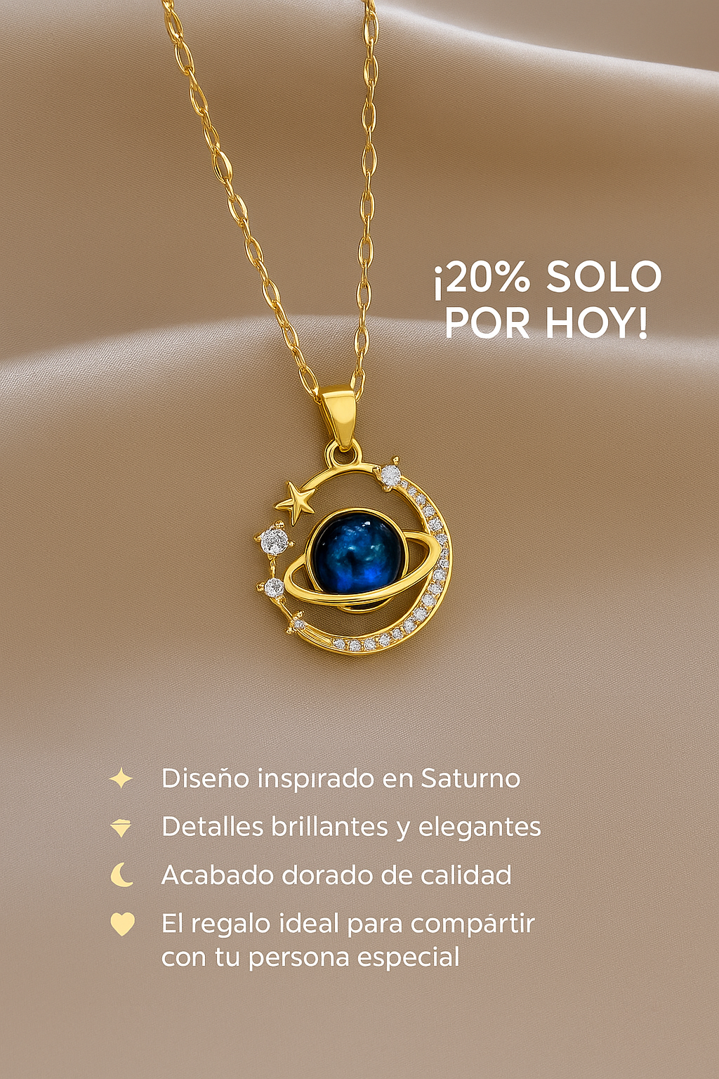 COLLAR SATURNO - JUNTOS MAS ALLA DE LAS ESTRELLAS